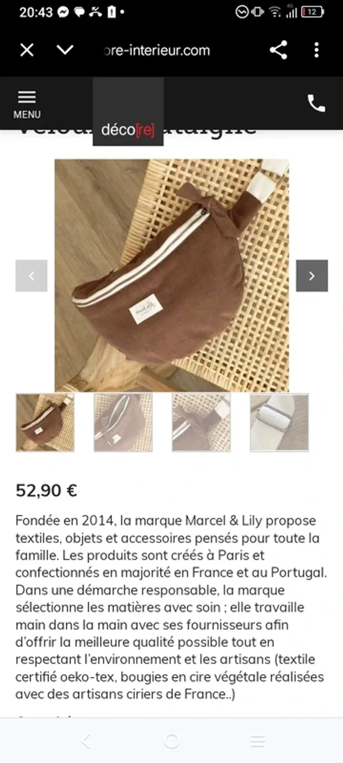 Banane velours marron et beige grande qualité - photo numéro 16