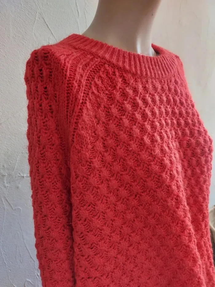 Pull tricot rouge Taille M - photo numéro 4
