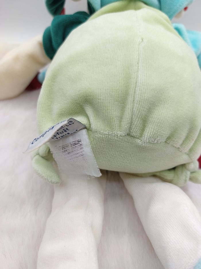 Ancien Doudou et Compagnie Peluche souris grand modèle Filousine écru vert bleu - photo numéro 7