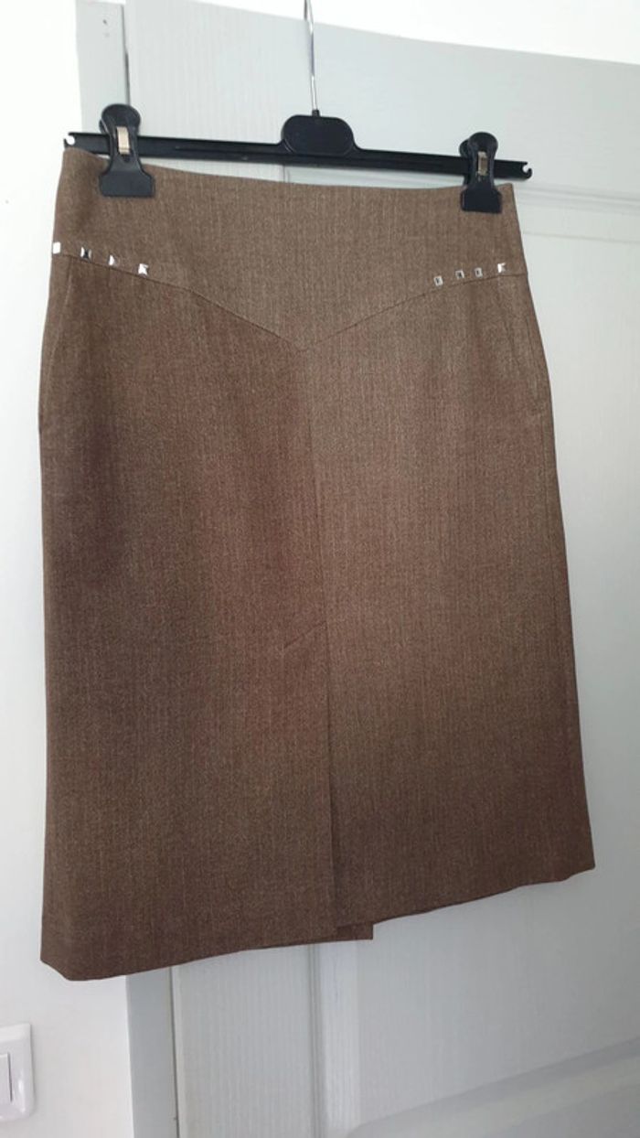 Jupe droite marque Saint-Hilaire marron - Taille 38 - Parfait état