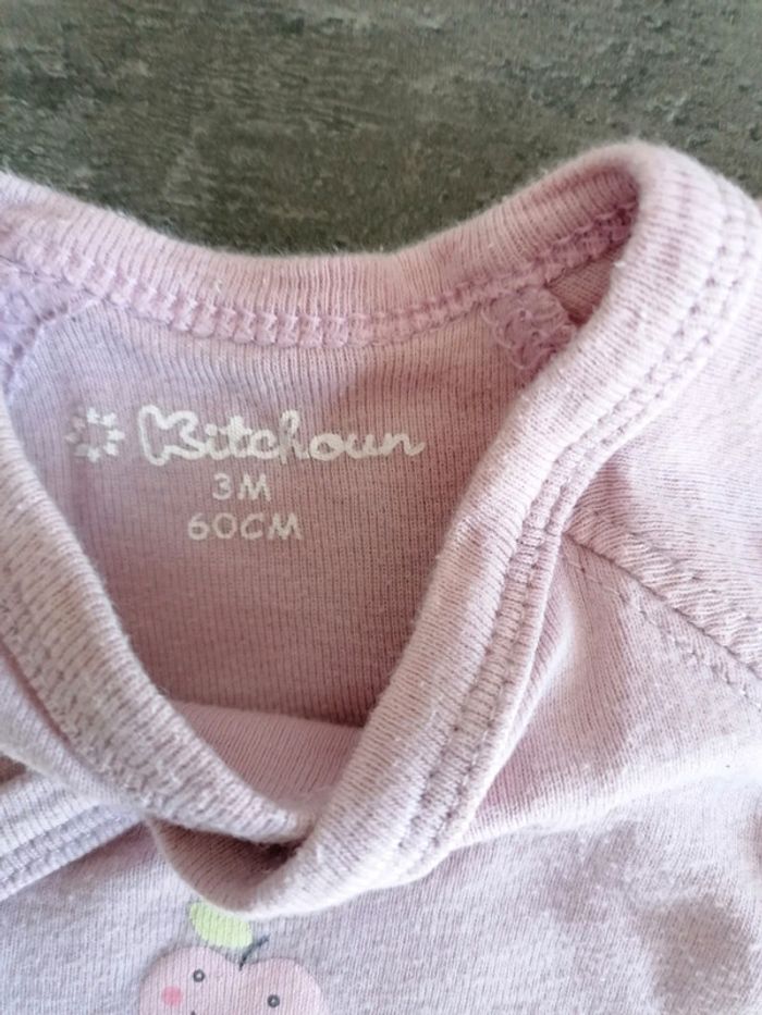 Bodie manches courtes mauve kitchoun 1-3 mois - photo numéro 2