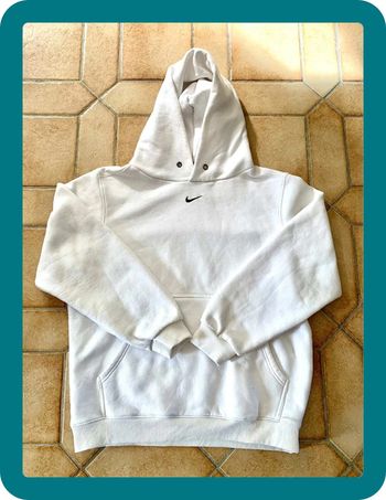 Hoodie / Sweat à capuche Nike Tech solo swoosh blanc / White logo brodé