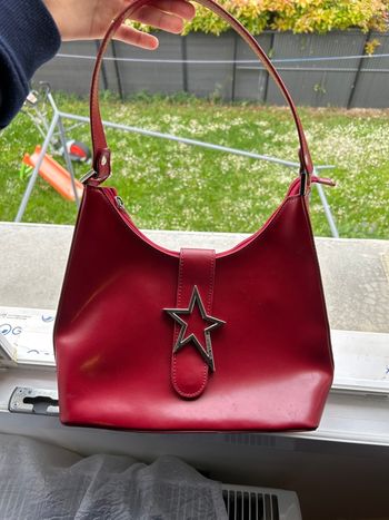 Sac en cuir mugler rouge