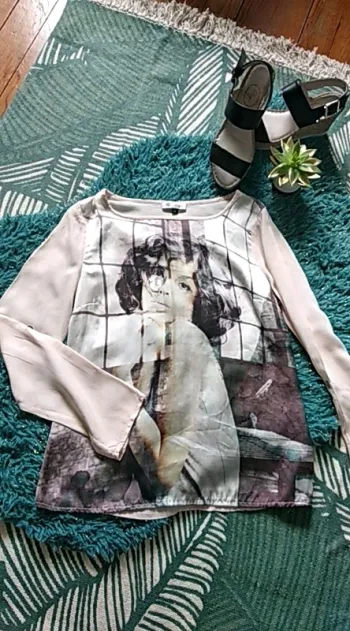 Tunique blouse rose pâle