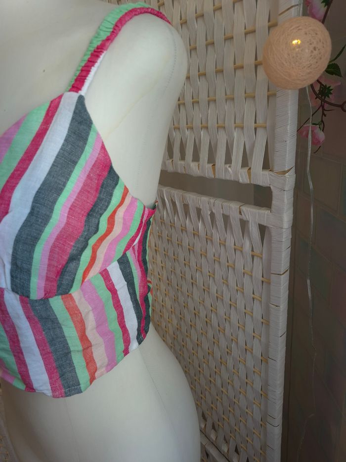 🌈joli top crop rayé multicolore BZB femme TM / 38 - photo numéro 3