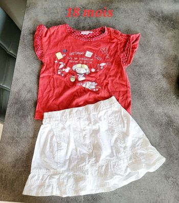 Ensemble été T-shirt et jupe 18 mois