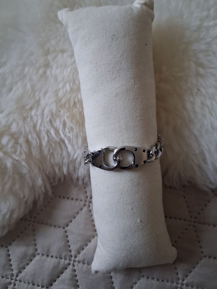 Élégant bracelet menotte homme acier inoxydable - photo numéro 3