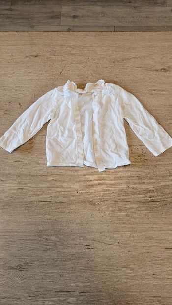 Chemise blanc cassé à manches longues, Kiabi, 2 ans, peu mise