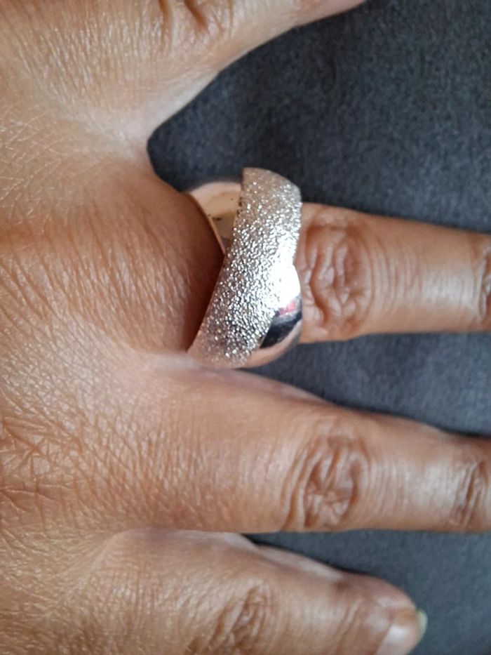 Bague Large Design Entrelacé - Argentée Mat et Brillant - Tendance - photo numéro 2