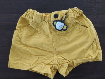 Short été DPAM 12 mois jaune petit singe