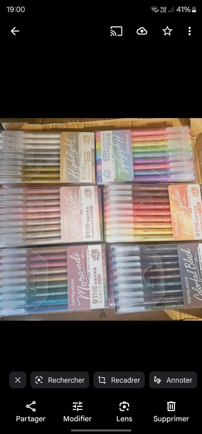 Lot 18 paquets stylos gel languo - photo numéro 1