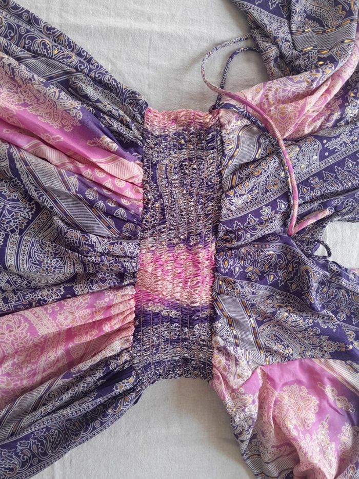Magnifique robe bohème lovy en soie neuve - photo numéro 6