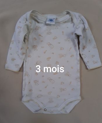 Body manches longues mixte garçon / fille - Petit Bateau - 3 mois