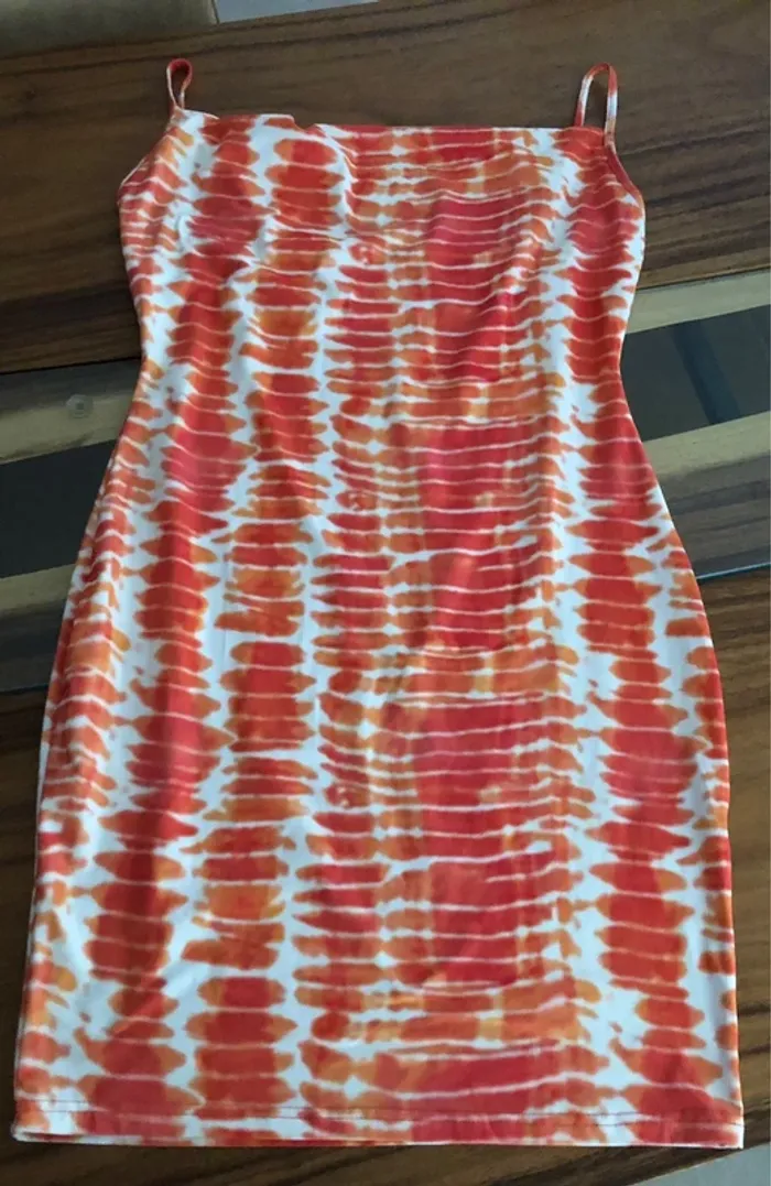 Robe orange et blanche - Shein