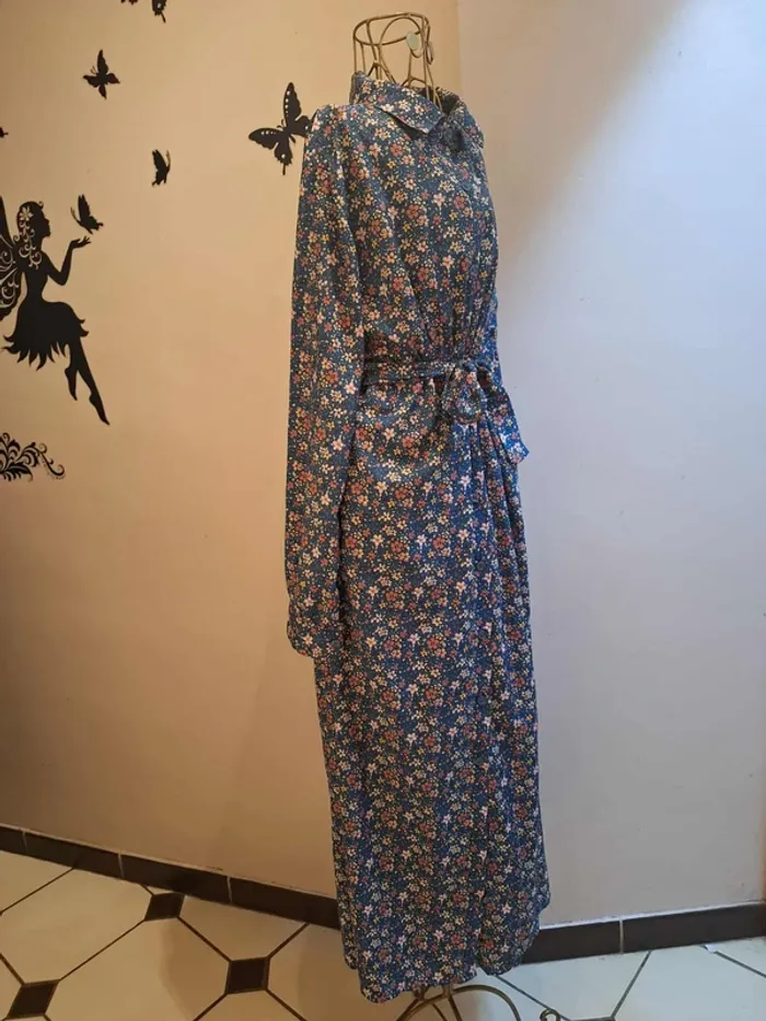 Robe chemise longue & fleurie - photo numéro 3