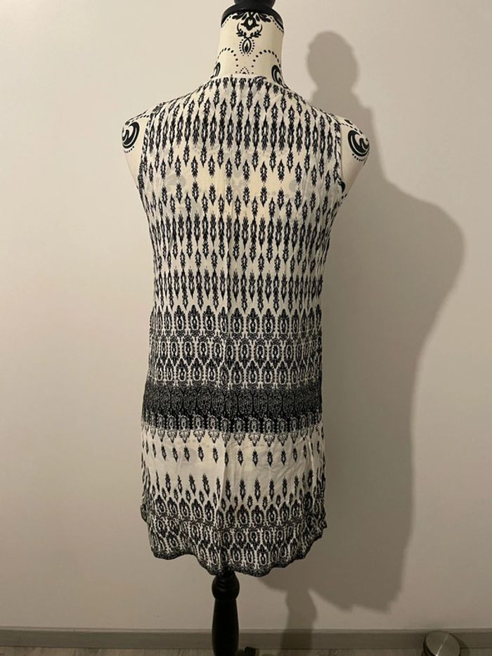 Robe tunique sans manche blanc à motifs noir kaylla taille 38 - photo numéro 6