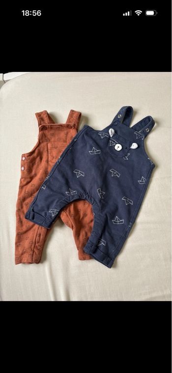 Lot de 2 salopette bébé garçon 3 mois marèse et vert baudet 