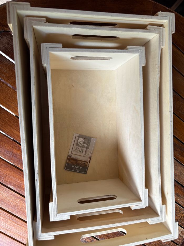 Lot de 3 caisses décoratives en bois - photo numéro 3