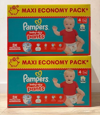 188 couches Pampers pants taille 4 