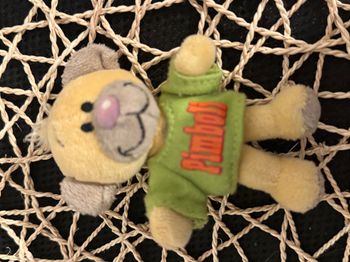 Pimboli avec veste verte de l’ancienne série Diddlmaus Depesche Souris Diddel Jouets Poupées de coll