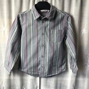Chemise grise rayée violine 5 ans kidkanai 