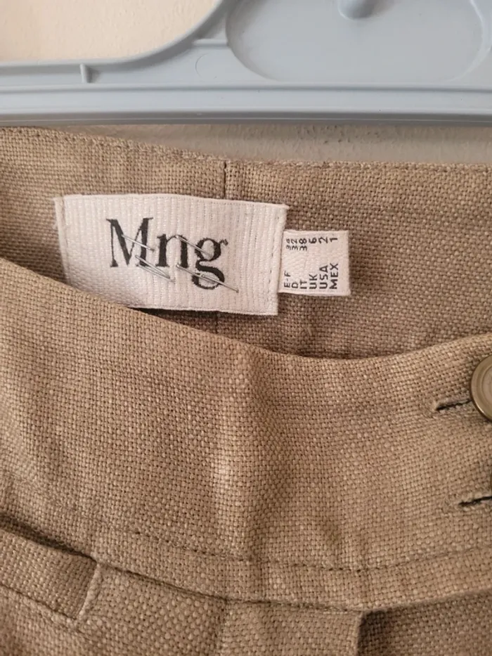 Pantalon jambes larges lin mango Taille 34 - photo numéro 3