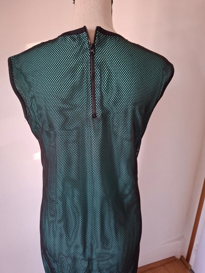 Tunique, robe verte avec filet noir au dessus - photo numéro 6