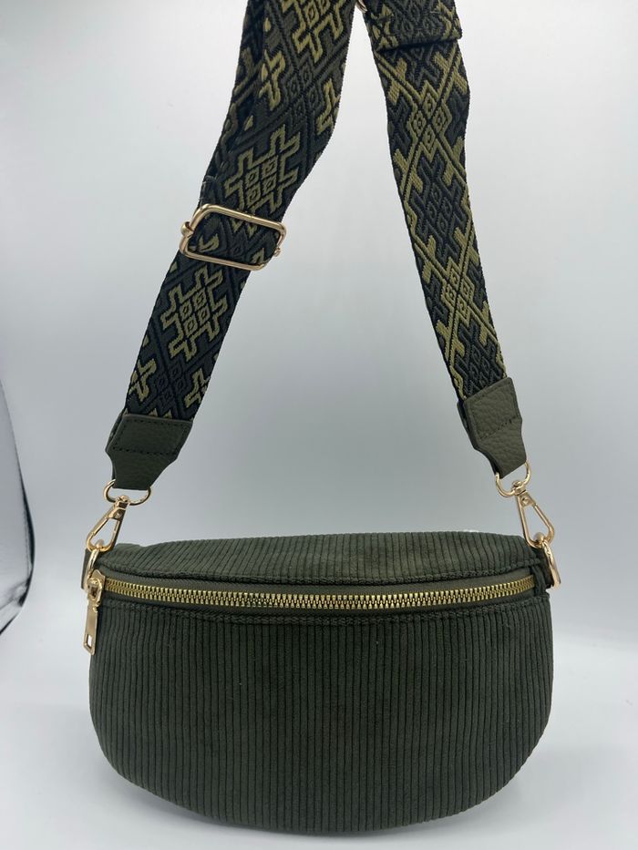 Sac banane bandoulière velours - photo numéro 2