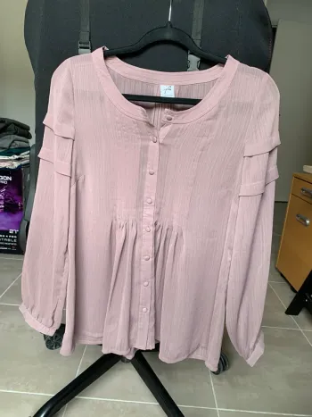 Blouse fluide lila foncé taupe Jacqueline Riu taille 38