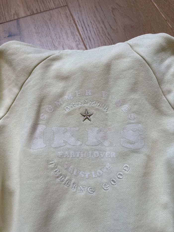 Gilet zippe ikks 8 ans jaune pale - photo numéro 4