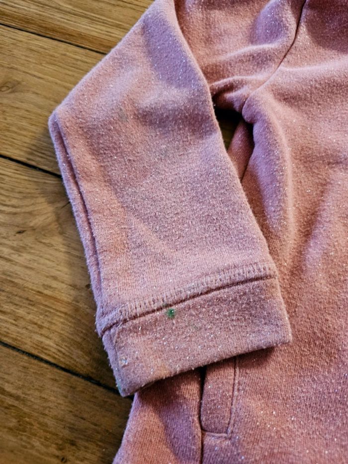 Veste à zip fermeture éclair et capuche sweat-shirt rose fille 4 ans - photo numéro 2