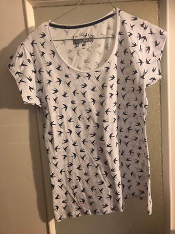 tshirt blanc et bleu oiseau hirondelle primark