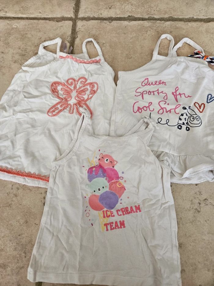 Lot 4 t shirt fine bretelle