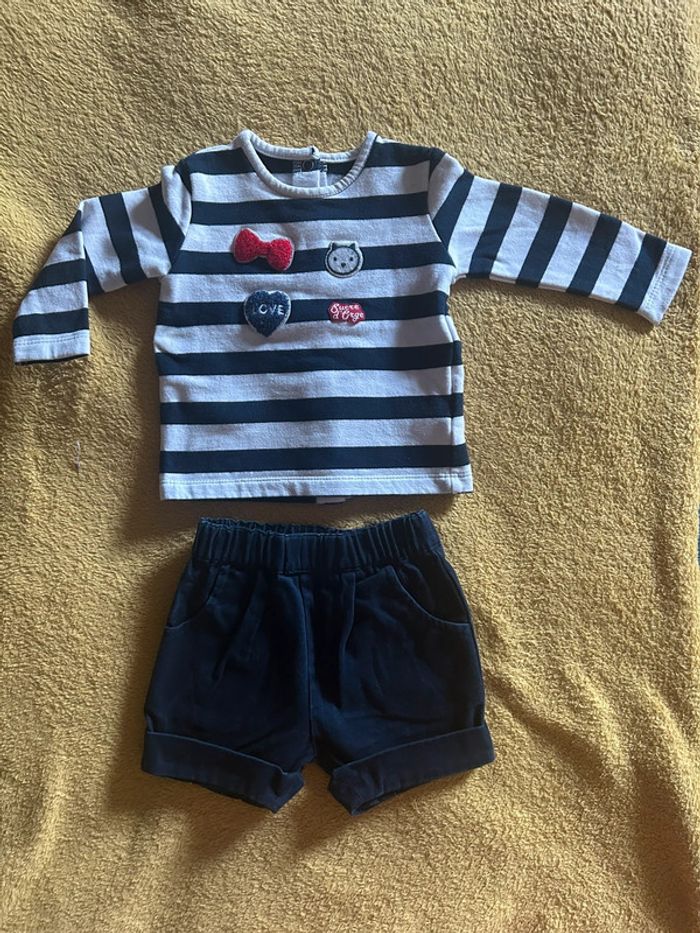 Ensemble short et pull sucre d’orge 6 mois