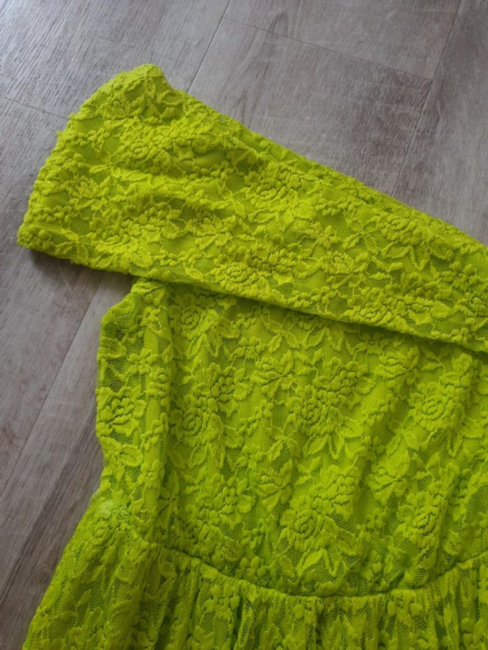 Robe asymétrique M verte fluo - photo numéro 3