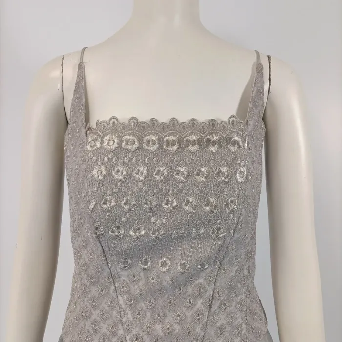 Robe corset argentée grise et dentelles - Savoy's taille M estimé A056 - photo numéro 10
