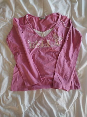 Tee-shirt rose manches longues
