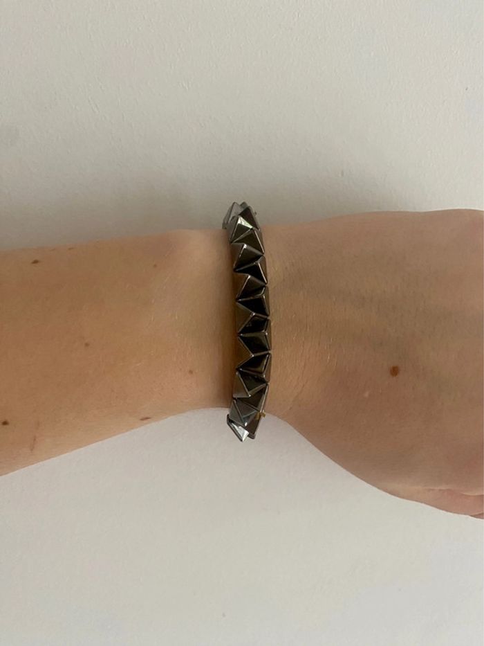 Bracelet à piques argenté avec élastique H&M très bon état - photo numéro 2