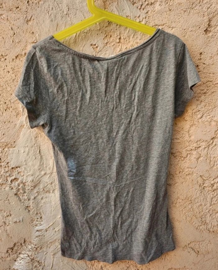 T-shirt gris moulant manche courte - photo numéro 5