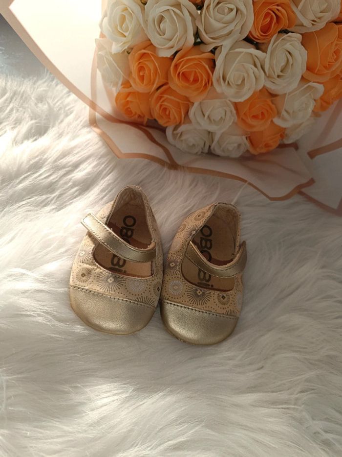 Ballerines doré bébé fille - photo numéro 2