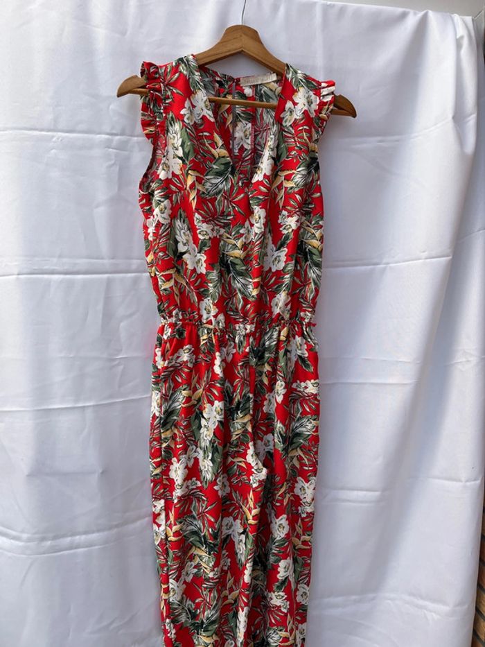 Jolie combinaison fleurie rouge S/M - photo numéro 4
