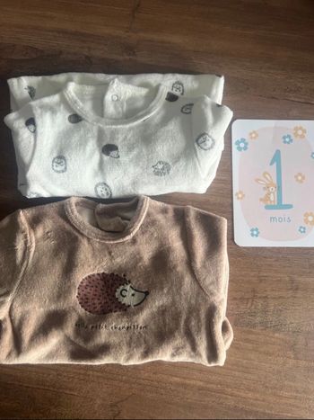 Lot pyjama velours 1 mois