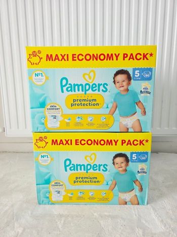 2× Couches Pampers Premium Taille 5 MAXI PACK ×160