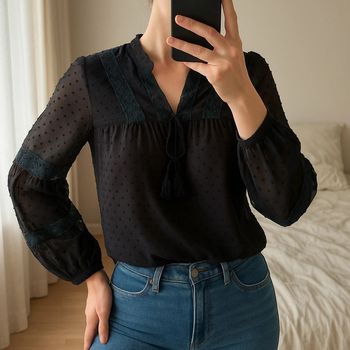 Blouse tulle noir shein