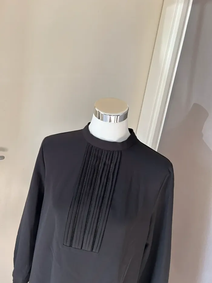 Zara robe casual manches longues noir, femme, taille L/40 - photo numéro 2