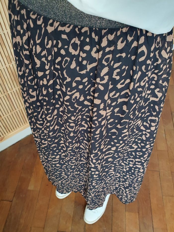 Jupe longue plissée Vienne léopard Taille S/M - photo numéro 3