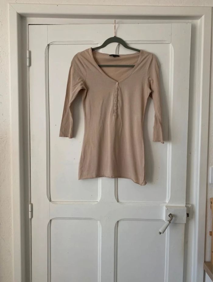 Blouse manches 3/4 beige femme - Taille S Kiabi - photo numéro 2