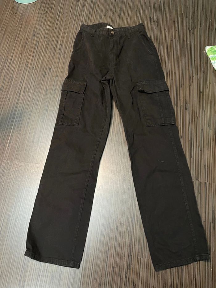 Pantalon cargo noir épais STR