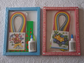 Lot de 2 Tableaux Quillings 3D papier neufs pour Adultes (âge minimum : + 14 ans)
