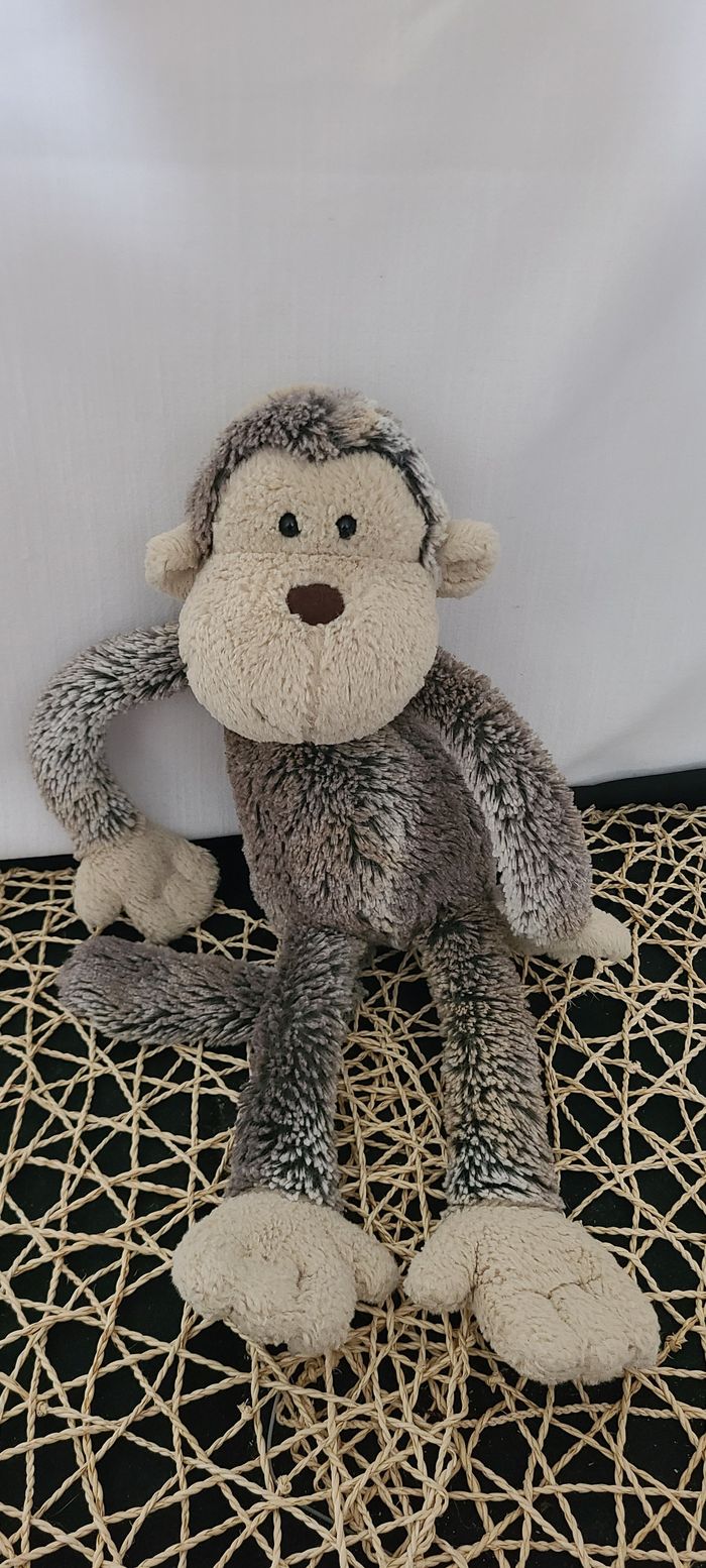 Doudou Singe marron gris chiné et beige JELLYCAT - photo numéro 6